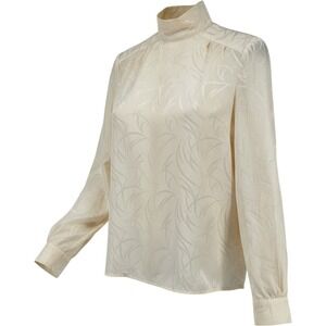 Vintage Alexandria Mock Neck Blouse Cream Size 12 Equestrian Victorian Top